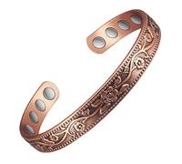 EnerCoppeX 3500 Gauss Magnetic Bracelet, 99.99% Pure Copper Magnetic Female Bracelet, Classic Pattern Carving, Including 8 Magnets (B)