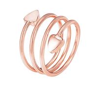 EnerCoppeX Magnetic Pure Copper Women's Rings Carry 2 Magnets Freely Adjustable Size Heart Shape Magnetic Copper Rings (Rose Gold)