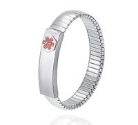 EnerCoppeX SOS Medical Alert PersonalizedID Medical life-emergency stainless bracelet for all people to travel &daily in case of urgency (7.09 inches, Silver)