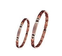 EnerCoppeX Women's Magnetic Pure Copper Jewelry Set, 3500 Gauss Effective Magnet, 99% Pure Copper Bracelet and Anklet, Contains 2 Extra Links to Extend Size (B)