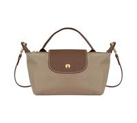 Energather CrossBody Bags for Women, Top Handle Colorblock Shoulder Bags Small Tote Bag with Zip, Nylon Handbags Phone Bag with Adjustable Strap for Shopping Dating (Khaki)