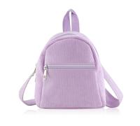 Energather Cute Small Backpack, Corduroy Mini Backpack Small Backpacks for Women and Girls, Portable Ladies Small Backpack with Adjustable Strap for Walking, Shopping, Travel, Dating (purple)