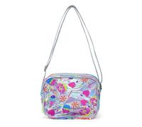 Energather Girls Small Crossbody Bag, PVC Small Crossbody Shoulder Bag Small Crossbody Hnadbag with Sequin for Girls, Crossbody Wallet Purse with Printed Pattern on Amusement Park (silver)
