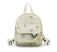Energather Small Backpack, Corduroy Small Ladies Backpack Small Backpacks for Women and Girls, Cute Mini Backpack with Adjustable Strap for Shopping, Dating, Traveling (beige)
