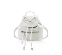 Energather Small Backpack, Cute Mini Rucksack Small Rucksack with Bow, PU Leather Mini Backpacks for Women Travel-Ready Casual Daypacks for Daily Outings (White)