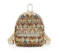 Energather Small Ladies Backpack, Colorful Cute Backpack Small Backpacks for Women, Stylish Mini Backpack with Rhombus Patterns for Travel, Shopping (brown)