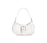 Energather Small Shoulder Bag for Women, Vintage PU Leather Small Handbag Shoulder Purse with Metal Decoration, Crescent Womens Handbags Crossbody Bags for Shopping, Travelling, Working (white)