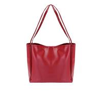 Energather Tote Shoulder Bag, PU Leather Tote Bags Shoulder Tote Bag for Women and Girls, Stylish Tote Handbag for Shopping, Working, Travelling (red)