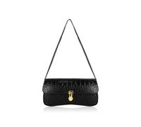 Energather Women's Retro Handbag Small with Screw Lock | Small women's handbag made of textured PU leather, leather handbag for women with crocodile embossing