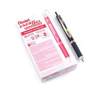 EnerGel Permanent Retractable Rollerball, 0.5mm, Red Ink, 1 Pack of 12 pens