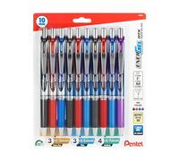 EnerGel Sampler, Needle Tip, Tip sizes 0.3mm, 0.5mm and 0.7mm included, Assorted Ink Colors, Pack of 10 Pens