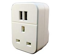 Energenie Dual 3.1A USB Mains Charger with UK Socket - Black