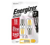 Energer Energizer Led Filament Pygmy Light Bulb E14 240Lm 2W 3000K (Warm White) - Pack Of 2