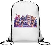 Energetic Female Dance Performance Gym Sack Casual Drawstring Bag White