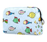 Energetic Fish Cosmetic Bag for Women, Travel Toiletries Bags Large Makeup Handy Pouch Organiser Bag with Zipper
