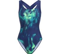 Energetics Women's Nina II Swimsuit, Navy/Green Lime, 40