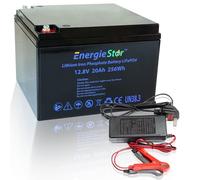 EnergieStor 20Ah LiFePO4 12.8V Lithium Iron Phosphate Battery with 5A Charger (20Ah Battery with 5A Charger)