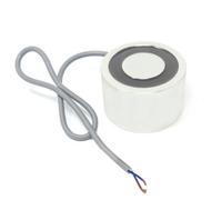 Energise to Release Electromagnet with M8 Mounting Holes for Door Locking, Access, Holding, Medical Devices, Feeder Systems and Automated Packaging - 80mm dia x 50mm thick - 80kg Pull - 24V DC/40W