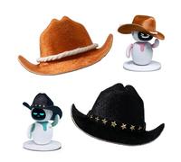 ENERGIZE LAB Cowboy Hat Set for Eilik - 2 Pcs Cool Cowboy Hats in Brown + Black, they Can Give Eilik Confidence and Courage! Cutest Christmas and Holidays Gifts.