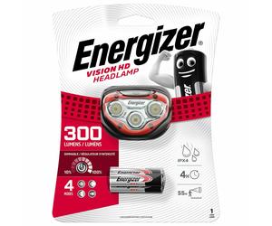 Energizer 300 Lumens Headlamp Vision HD LED Headlight 4 Modes Head Torch + 3 AAA