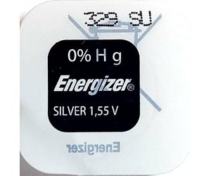 Energizer 329 Low-Drain Silver Oxide Button Cell Watch Battery (Equivalent to SR731SW), Dimensions (Height x Diameter): 3.1 x 7.9 mm, 1.55 V, in Maxi Blister Pack