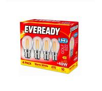 Energizer 4 Pack Eveready 4W (40W) Filament Led Golf 470 Lumen Bc Bayonet Cap Warm White Clear Bulbs