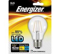 Energizer 4W Bc 2700K Clear Gls Led Light Bulb - Extra Warm White
