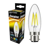 Energizer 5w (=40w) LED Clear Filament Decorative Candle Bulb, Extra Warm White 2700k - BC/Bayonet Cap ENGS12855