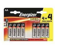 Energizer 632857 Max AA Alkaline 4+4 Batteries, 1.5 V