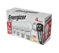 Energizer 75W LED Bayonet Light Bulbs B22/BC - 75 Watt Equivalent, 11W Energy-Saving, 1050 Lumens, 3000K Warm White, Pack of 4
