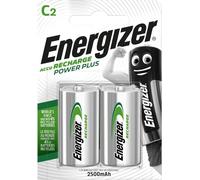 Energizer C Rechargeable Batteries Power Plus HR14 2500mAh NiMH 1.2V Pack of 2