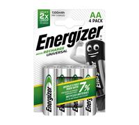 Energizer AA 1300mAh Recharge Universal Batteries - Pack of 4