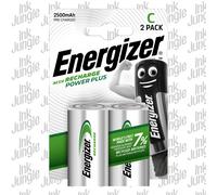 Energizer Recharge Power Plus 2500mAh Ni-MH C Size Rechargeable Batteries - Pack of 2