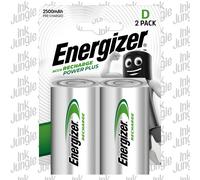 Energizer Rechargeable Power Plus D Batteries - Pack of 2