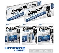 ENERGIZER AA AAA 9V ULTIMATE LITHIUM BATTERIES 1.5v LR6 L91 25 YEARS SHELF LIFE