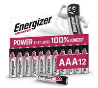 Energizer Advanced - AAA Batteries (12 Pack) - Triple A Battery 1.5V - Up To 100% Longer Lasting - Ideal for High-Drain Devices - 0% Plastic Packaging - 10 Year Shelf Life [Amazon Exclusive]