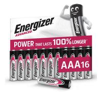 Energizer Advanced - AAA Batteries (16 Pack) - Triple A Battery 1.5V - Up To 100% Longer Lasting - Ideal for High-Drain Devices - 0% Plastic Packagin