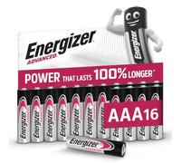 Energizer Advanced - AAA Batteries (16 Pack) - Triple A Battery 1.5V - Up To 100% Longer Lasting - Ideal for High-Drain Devices - 0% Plastic Packaging - 10 Year Shelf Life [Amazon Exclusive]