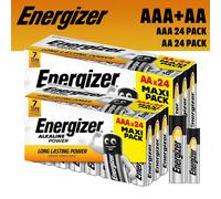 Energizer Alkaline Power AA AAA Batteries 48 Pack Mixed Size Battery Set