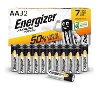 Energizer Alkaline Power - AA Batteries (32 Pack) - Double A Battery 1.5V - Up To 50% Longer Lasting - For Everyday Devices - 100% Recyclable Packaging - 7 Year Shelf-Life [Amazon Exclusive]