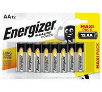 Energizer Alkaline Power, Pack of 12 AA 1.5 V Batteries, Long Life for Daily Use, Sulfation Free and Up to 10 Years of Life
