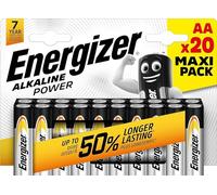 Energizer Alkaline Power, Pack of 20 AA Batteries 1.5 V, Long Life for Daily Use, Sulfation-Free and Up to 10 Years of Life