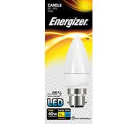 Energizer B22 Candle LED Light Bulb - 5.9W with Opal Finish. Daylight 6500K, 520 Lumen Energy Saving Lightbulb. Non-Dimmable - Large Bayonet (Bc)