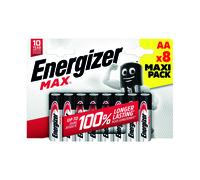 ENERGIZER BATTERIES ALKALINE MAX AA LR6, 8 PIECES, ECO PACKAGING
