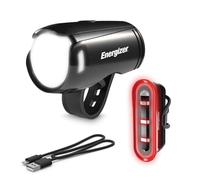 Energizer Bike Lights Front and Back Rechargeable 100 Lumens Set, USB Bike Lights, Waterproof LED Front & Rear for Night Riding