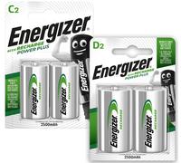 Energizer Recharge Power Plus 2500mAh Ni-MH C Size Rechargeable Batteries - Pack of 2