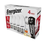 Energizer Candle 4.5W 40W Replacement LED Bulb 4 Pack (Warm White, B22), ENGS14331 [Energy Class F]