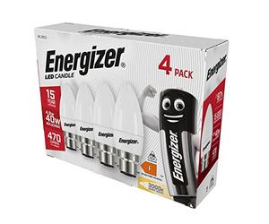 Energizer Candle 4.5W 40W Replacement LED Bulb 4 Pack (Warm White, B22), ENGS14331 [Energy Class F]