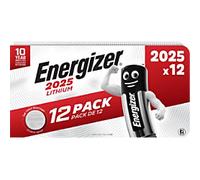 Energizer Coin Cell CR2025 Lithium Manganese Dioxide (Li-MnO2) 3 V Pack of 12