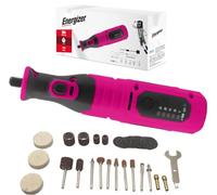 Energizer Cordless Precision Grinder, 5 Speeds 5000-25000rpm, 40 Accessories, Engraving Sanding Cutting Polishing, Battery 1500 mAh, USB-C Charging, Pink